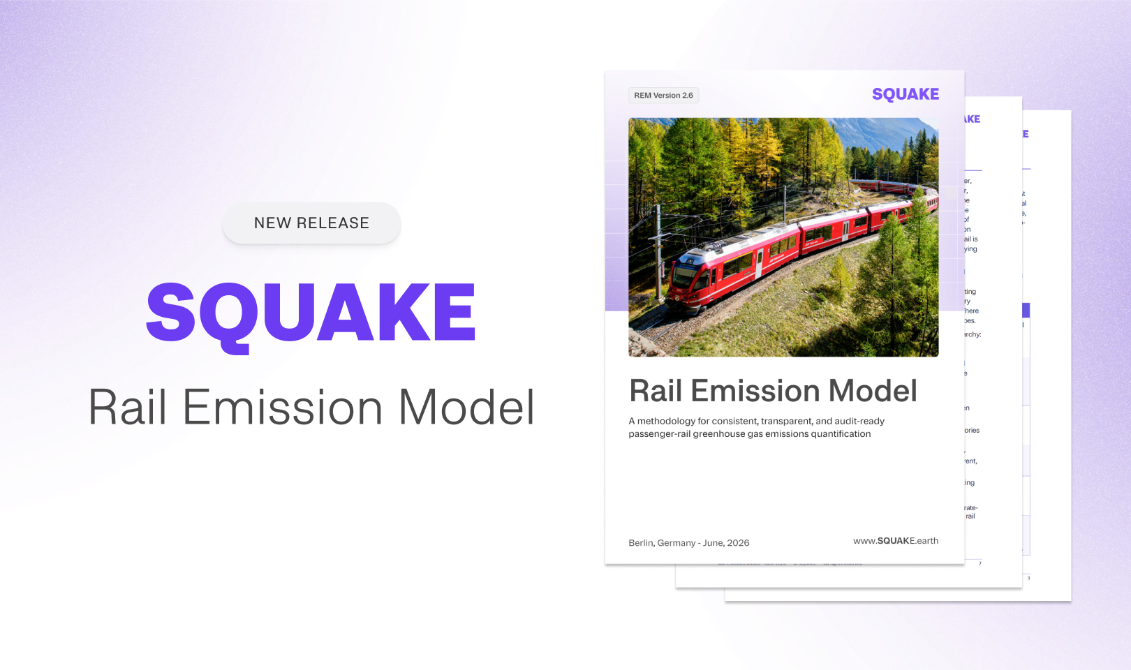SQUAKE Publishes Rail Emission Model (REM) Whitepaper for Global Passenger-Rail Emissions